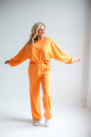 Clubs Washed Terry Sweat Pants (Washed Orange) - Sadie & Sage