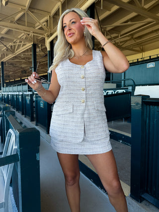 Beige Tweed Romper - Sincerely Ours