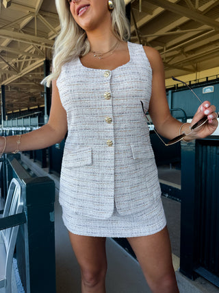 Beige Tweed Romper - Sincerely Ours