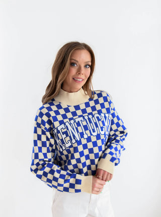 Kentucky Checkerboard Crop Sweater