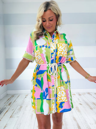 (MEDIUM) Sippin’ in Santorini Dress