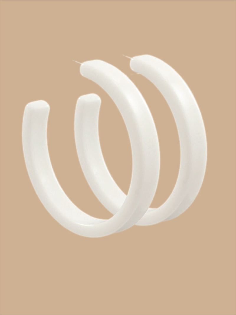 Acrylic Open Hoops (White) SE25159