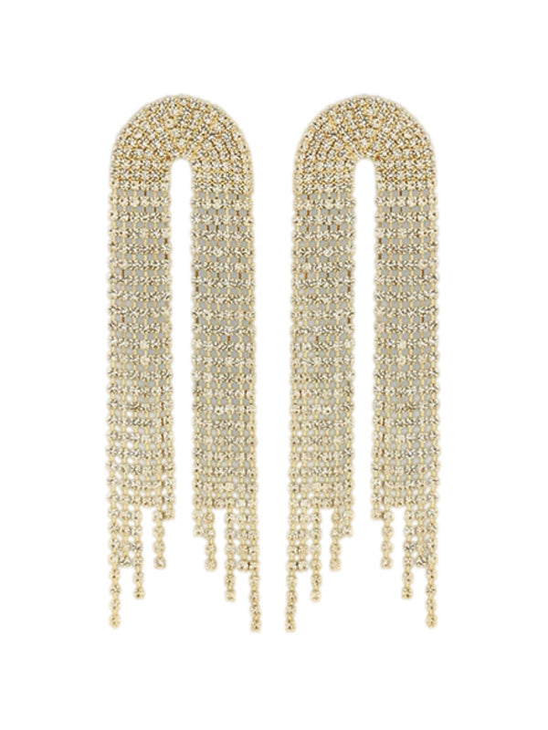 Crystal Arch & Tassel Earrings YCE0068G