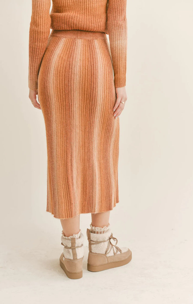 Astrid Ombre Midi Skirt (Orange Multi) - Sage The Label