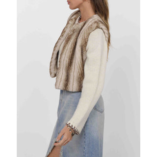 DEMI FAUX FUR CROPPED VEST - SAGE THE LABEL