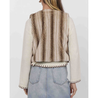 DEMI FAUX FUR CROPPED VEST - SAGE THE LABEL