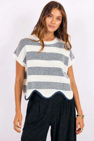 MISSED CONNECTIONS SWEATER (NAVY/IVORY) - SAGE THE LABEL