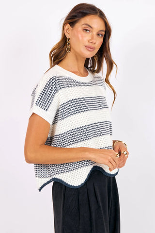 MISSED CONNECTIONS SWEATER (NAVY/IVORY) - SAGE THE LABEL