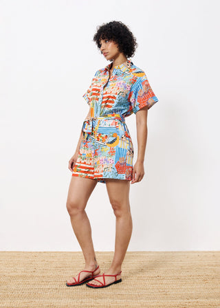 COMBISHORT CLEMIRE MARCHE BLEU ROMPER
