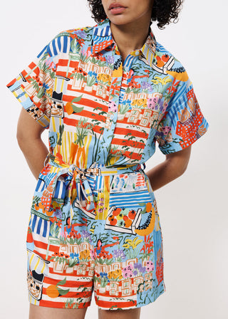 COMBISHORT CLEMIRE MARCHE BLEU ROMPER