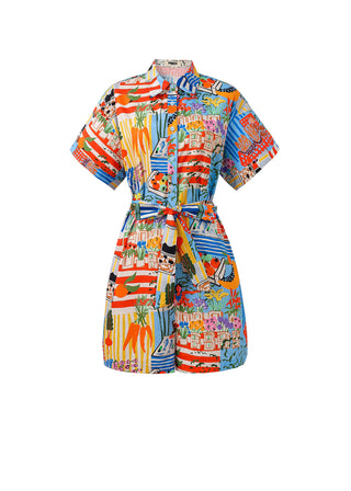 COMBISHORT CLEMIRE MARCHE BLEU ROMPER