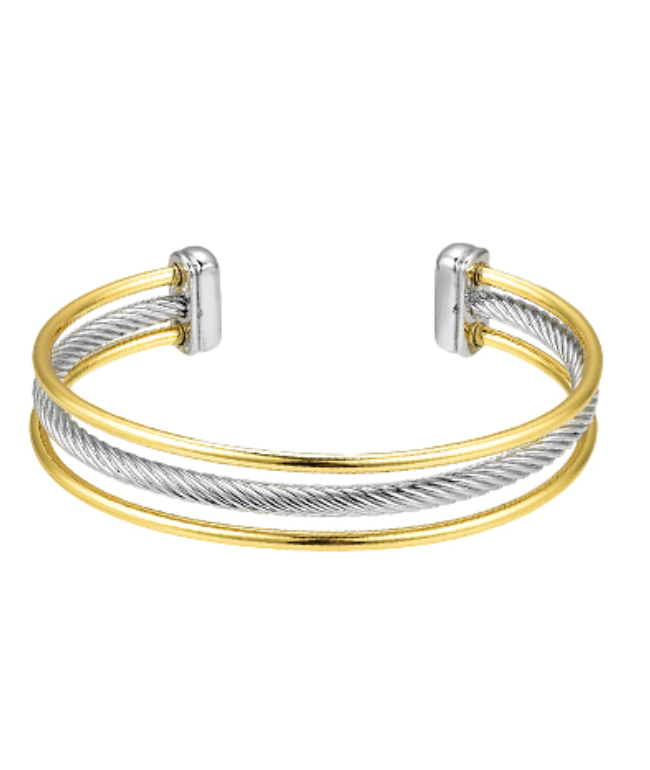 Two-Tone 3 Row Wire Cuff