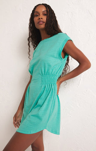 ROWAN TEXTURED MINI DRESS (CABANA GREEN) -  Z SUPPLY