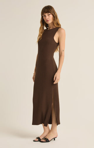 RAEWYN RIB MIDI DRESS (DARK CHOCOLATE) - Z SUPPLY