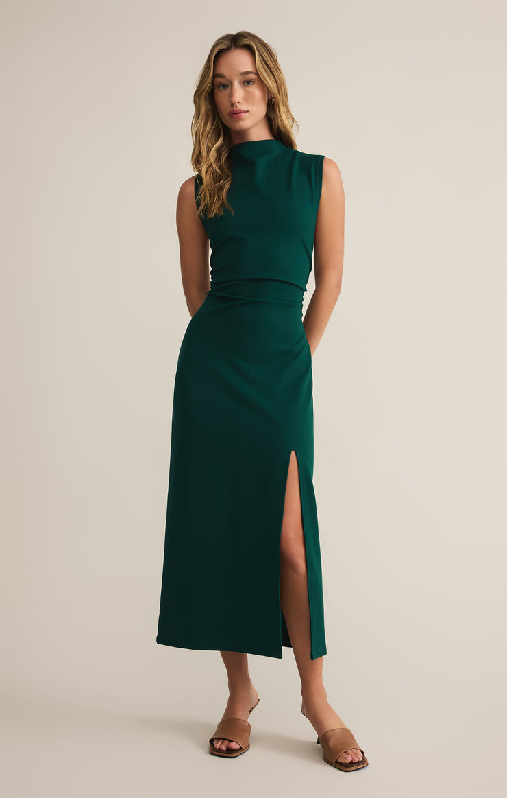 TAMARA MOCK NECK MIDI DRESS (EVERGREEN) - Z SUPPLY Posh Boutique KY TAMARA MOCK NECK MIDI DRESS (EVERGREEN) - Z SUPPLY Posh Boutique KY