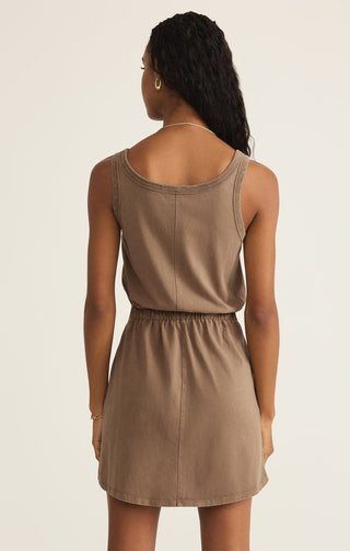 KEEGAN SLUB JERSEY MINI DRESS (ICED COFFEE) - Z SUPPLY
