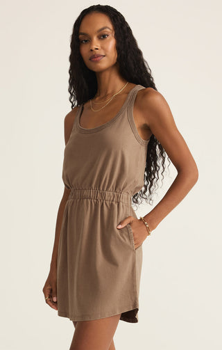 KEEGAN SLUB JERSEY MINI DRESS (ICED COFFEE) - Z SUPPLY