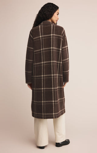 MASON SWEATER PLAID COAT (COFFEE BEAN) - Z SUPPLY