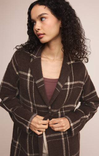MASON SWEATER PLAID COAT (COFFEE BEAN) - Z SUPPLY