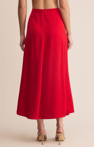 NORTHPOINTE SATIN MIDI SKIRT (FESTIVE RED) - Z SUPPLY