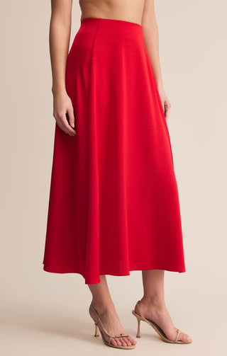 NORTHPOINTE SATIN MIDI SKIRT (FESTIVE RED) - Z SUPPLY
