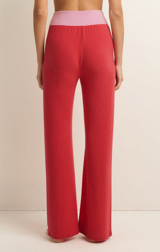 CROSS OVER COLOR BLOCK FLARE PANT (CHERRY RED) - Z SUPPLY