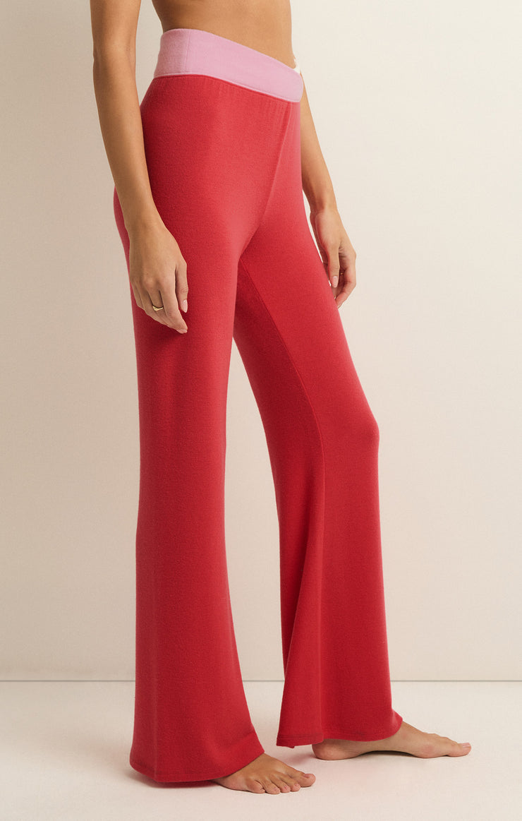 CROSS OVER COLOR BLOCK FLARE PANT (CHERRY RED) - Z SUPPLY