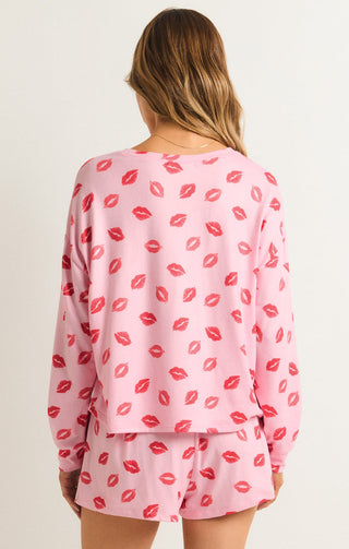 PUCKER UP KISSES LONG SLEEVE TOP (COTTON CANDY) - Z SUPPLY