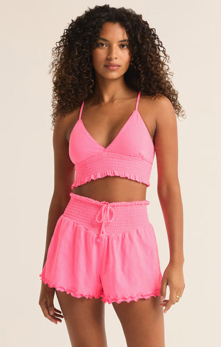 PRETTY SMOCKED BRALETTE (NEON PINK) - Z SUPPLY