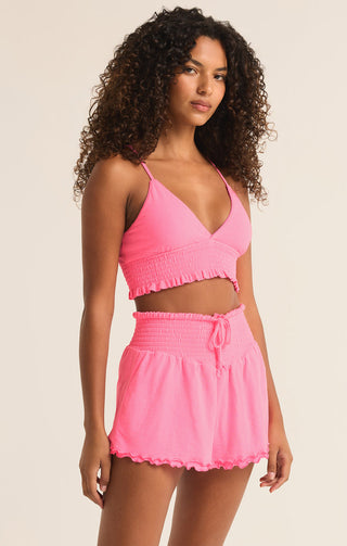 PRETTY SMOCKED BRALETTE (NEON PINK) - Z SUPPLY