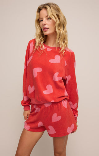 I'M YOURS PLUSH HEART LONG SLEEVE TOP (HOT STUFF) - Z SUPPLY