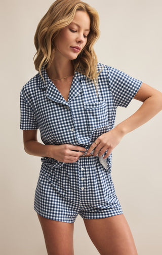 AMY GINGHAM TOP (YACHT BLUE) - Z SUPPLY