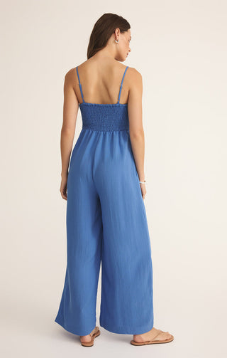 BEACHSIDE SMOCKED JUMPSUIT (BAY BLUE) - Z SUPPLY