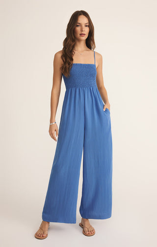 BEACHSIDE SMOCKED JUMPSUIT (BAY BLUE) - Z SUPPLY