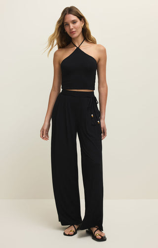 LYDIA WIDE LEG STRETCH PANT (BLACK) - Z SUPPLY