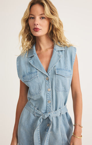 DASH LUXE SOFT DENIM ROMPER - Z SUPPLY