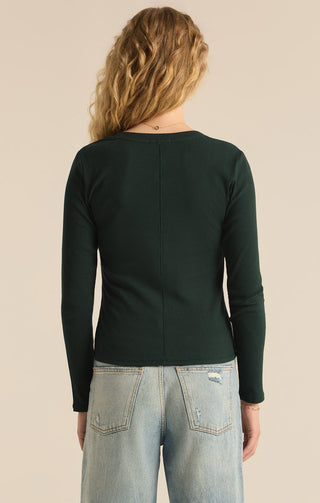 SIRENA RIB LONG SLEEVE TEE (CYPRUS GREEN) - Z SUPPLY