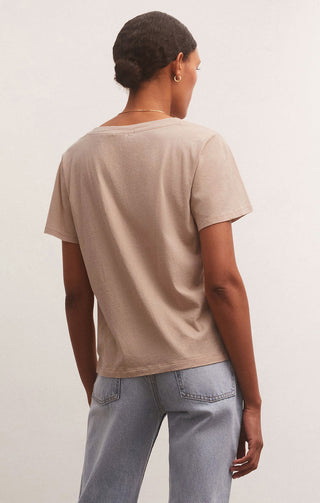 GIRLFRIEND V-NECK TEE (BIRCH) - Z SUPPLY