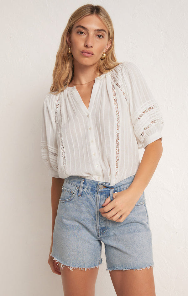 ELLIOT LACE INSET TOP (WHITE) - Z SUPPLY