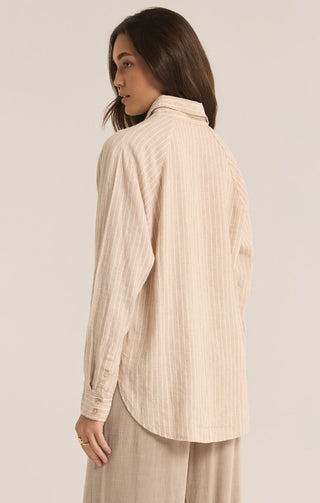 PERFECT LINEN STRIPE TOP (PUTTY) - Z SUPPLY