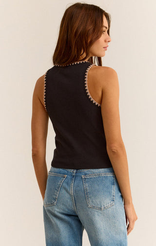 AVRIL RIB WHIPSTITCH TANK (BLACK) - Z SUPPLY