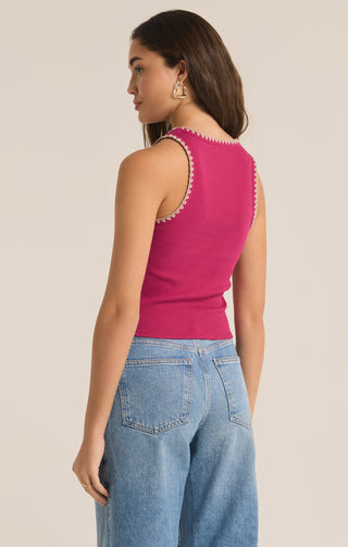 AVRIL RIB WHIPSTITCH TANK (CACTUS SUNFLOWER) - Z SUPPLY