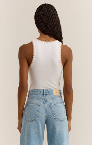 AVRIL RIB WHIPSTITCH TANK (WHITE) - Z SUPPLY