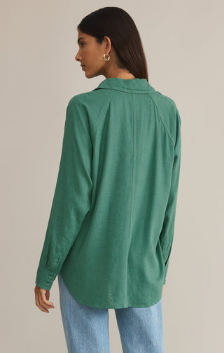 PERFECT LINEN TOP (BOTANICAL GREEN) - Z SUPPLY