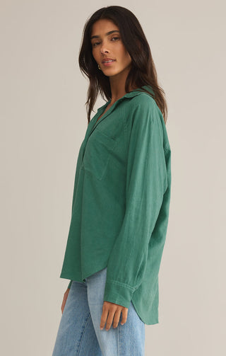 PERFECT LINEN TOP (BOTANICAL GREEN) - Z SUPPLY