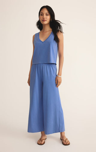 SLOANE V-NECK COTTON JERSEY TOP (BAY BLUE) - Z SUPPLY