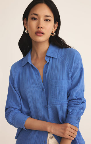 PERFECT AIRY GAUZE BUTTON UP (BAYSIDE BLUE) - Z SUPPLY