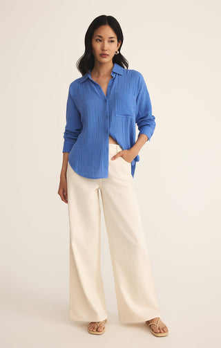 PERFECT AIRY GAUZE BUTTON UP (BAYSIDE BLUE) - Z SUPPLY