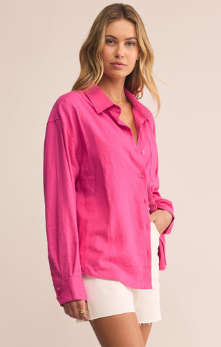 ALFIE LINEN BUTTON UP (ISLAND PINK) - Z SUPPLY