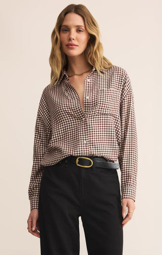 RIVER PLAID BUTTON UP (CHOCOLATE CHERRY) - Z SUPPLY